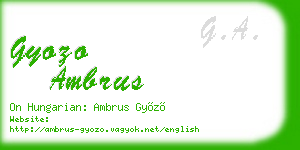 gyozo ambrus business card